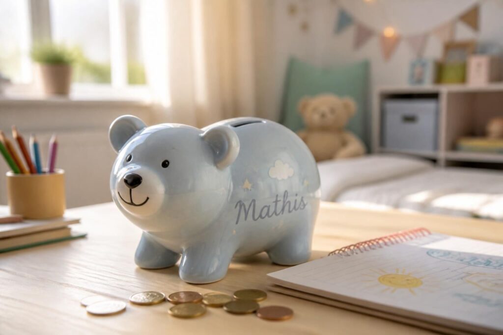 offrez une tirelire personnalisée pour enfant, un cadeau original et durable qui encourage l'épargne tout en créant des souvenirs précieux.