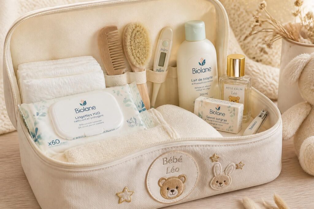 découvrez quoi mettre dans la trousse de toilette de bébé et apprenez comment la personnaliser pour allier praticité et style au quotidien.