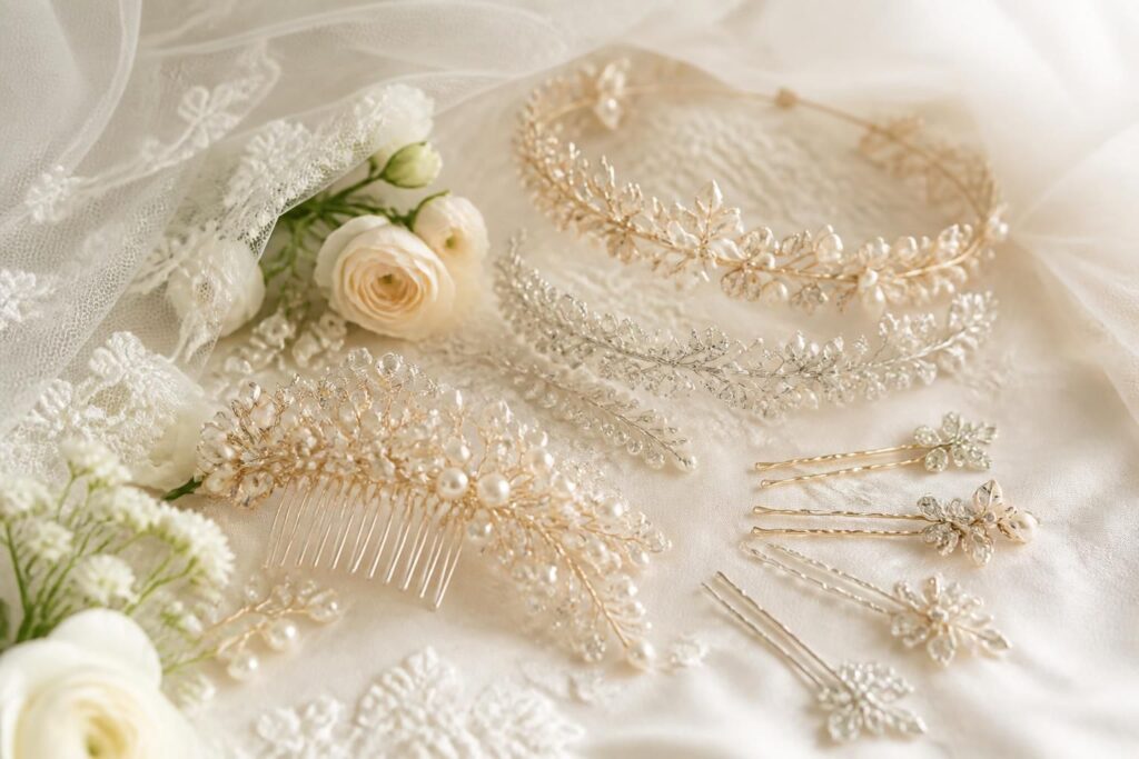 découvrez notre guide complet des accessoires pour cheveux de mariage pour sublimer votre coiffure le jour j.