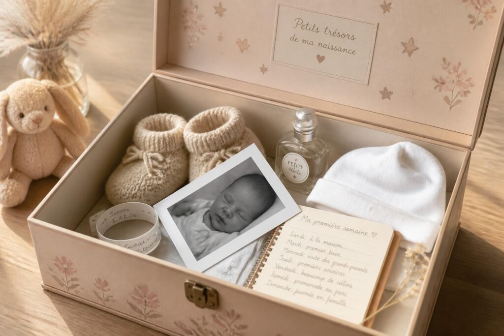 découvrez notre boîte à souvenirs de naissance, idéale pour conserver et chérir les premiers instants précieux de bébé. un cadeau parfait pour immortaliser chaque moment unique.